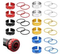 Albedel Bicycle Bottom Bracket Adapter 2 Sets each 5 Colors 24 mm to 22 mm BB Shaft Spacer Shims Crankset Washer converter Aluminum Alloy Total 10 sets For MTB Road Mountain Bike