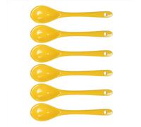 Albedel Yellow 6 pcs Porcelain Egg Spoons Ceramic Spoons 4.7 inch Coffee Dessert Yogurt Tea Milky Tea