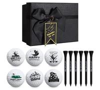 Albefer Golf Funny Gift Sets, 6 pcs Personalised Golf Balls with 6 pcs Golf Tees, Golf Practice Ball, Fun Gift for Men Golfers, Perfect Novelty Golfing Present for Birthday Christmas Golfer Gift