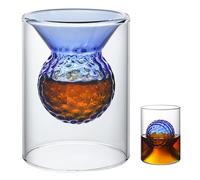 Albefer Golf Gifts for Mens Golfers, 50ML/160ML Dual Purpose Whiskey Glasses with Golf Ball Shape Embedded Unique Rum Glass Wine Glasses Drinking Tumbler for Home Bar Party Game Birthday Gifts