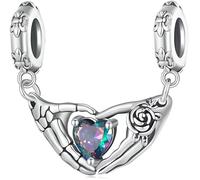 Alberello Nightmare Before Christmas Charms - Authentic Sterling Silver - Compatible With Pandora Charm Bracelets As Jack Skellington Gifts (skeleton double hoop pendant)