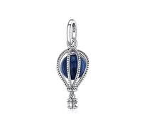 Alberello Sterling silver Hot air balloon charms fit for pandora bracelet (dark pearl balloon)