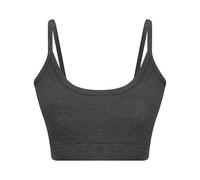 Albero Natur Women's Organic Cotton GOTS Certified Bustier - Soft Elastic Sports Bra, anthracite blend, S