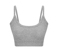 Albero Natur Women's Organic Cotton GOTS Certified Bustier - Soft Elastic Sports Bra, Grey, S