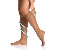 alber's SALUS CURVY 40 - 5 Pairs Women's Compression Stockings, Medium Strong Graduated Support for Tired Legs, Wide Comfy Top for Robust Legs, 40 DEN Semi-Opaque | One Size 3.5-7 | Doré