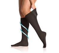 alber's SALUS CURVY 40-5 Pairs Women's Compression Stockings, Medium Strong Graduated Support for Tired Legs, Wide Comfy Top for Robust Legs, 40 DEN Semi-Opaque | One Size 3.5-7 | Black