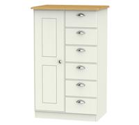 Albert 1 Door 5 Drawer Childrens Wardrobe (Ready Assembled) Ready Assembled 2 U Cream One Size