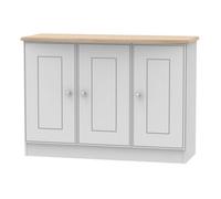 Albert 3 Door Sideboard In Grey Matt & Oak (Ready Assembled)