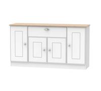 Welcome Furniture Ready Assembled Victoria 4 Door 1 Drawer Wide Unit In White Ash & Oak