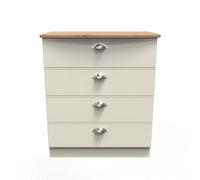 Albert 4 Drawer Chest In Cream Ash & Oak (Ready Assembled)