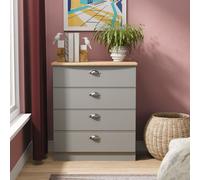 Albert 4 Drawer Chest (Ready Assembled) Ready Assembled 2 U Dark Grey One Size