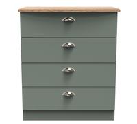 Albert 4 Drawer Chest (Ready Assembled) Ready Assembled 2 U Pale Green One Size