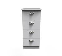 Albert 4 Drawer Tall Bedside (Ready Assembled) Ready Assembled 2 U White One Size