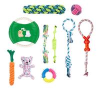Albert Austin 10 Pcs Dog Chew Toys Indestructible Dog Toys with Rope Toys Easy to Wash Puppy Toys Dog Toys Interactive Activity Squeaky Toy for Reduces Anxiety Dog Teething Toys for Small Medium