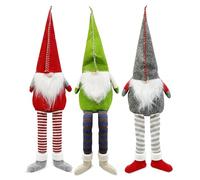 Albert Austin 3 Pcs Christmas Gnome Set - Swedish Christmas Decorations with Long Legs, Thick Long Soft Beards, Tightly Sewed for Holiday Home Fireplace Decor