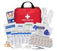 Albert Austin 68 Pcs First Aid Kit with Bandages Scissors Emergency Blanket for Car Work Home Travel Outdoor Camping Hiking Survival Use Compact Easy to Carry Water Resistant Bag with Multiple Pockets