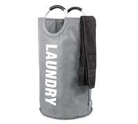 Albert Austin 82L Laundry Bag With Handles Oxford Fabric Freestanding Laundry Basket Collapsible Washing Clothes Hamper Waterproof Laundry Bin Padded Handles for Kids Bedroom Bathroom Nursery - (GREY)