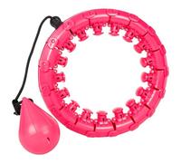 Albert Austin Adjustable Smart Hula Hoop Detachable Ring with Spinning Ball Weighted Hula Hoop for Adults Kids 24 Knots Easy to Assemble Gymnastics Abdominal Exercise Hoop Home Gym Weight Loss (Pink)