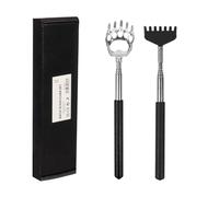 Albert Austin Back Scratcher Set Telescopic Bear Claw and Hand Finger Scratcher with Strong Stainless Steel Head Back Tickler Itch Relief Massager Compact Extendable Backscratcher for Adults Men Women