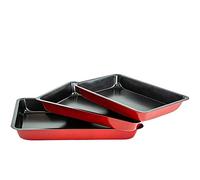 ALBERT AUSTIN Baking Trays Set Non Stick, Premium Set Oven Trays Non Stick with Non-Stick Coating, Suitable for Microwaves, Freezers and Oven | 3 Dimensions: Small, Medium and Large