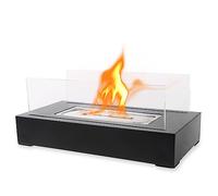 Albert Austin Bio Ethanol Table Top Fire Pit Bioethanol Fireplace Rust Resistant Stainless Steel Burner Tempered Glass Non-Slip Base Fibreglass Wool Wick Lightweight Portable Design Indoor Outdoor Use