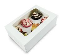 Albert Austin Cardboard Cupcake Boxes | White Multiple Holes Cupcake Box | Durable Construction | Easy Assembly | Insert for Cupcakes | Food Grade Muffin Holder With Window