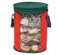 Albert Austin Christmas Tree LED Light Organizer with 4 Compartments Storage, Dual Zip Handles, for 800 Lights, Foldable Ornament Holder