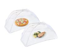 Albert Austin Food Cover Net Pack of 2 Reusable Mesh Food Net 70 x 120cm Fine Mesh Fly Nets Flower Lace Design Mesh Food Covers Collapsible Food Umbrella Netting Cover for Food in Events BBQ Picnics
