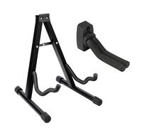 Albert Austin Guitar Stand Stable A Frame Design Foldable with Padded Foam Arms Anti Slip Feet Easy to Install Bass and Acoustic Guitar Stand with Wall Mounted Hook Universal Fits All Guitars