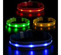 Albert Austin Light Up Dog Collars for Night Walking Ultra Bright LED Dog Collar with 3 Flashing Modes and 8 Hour Working Time USB Rechargeable Waterproof Adjustable Dog Collar (Blue, L (48-60cm))