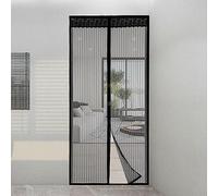 Albert Austin Magnetic Fly Screen for Doors Easy Installation Wind Resistant with Secure Magnetic Seal Closure Durable Nylon Mesh Dust Insect Blocker Door Fly Screen Curtain Keeping Bugs Out (Black)