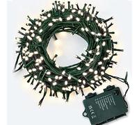 Albert Austin Outdoor LED Lights | Battery Operated 50 LED Lights | Waterproof String Fairy Lights for Garden Christmas Wedding Birthday Festive Decoration - Cool White