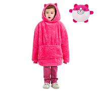 Albert Austin Oversized Kids Hoodie 2-in-1 Animal Hooded Blanket with Pet Toy, Large Pocket, Snuggle Blanket for Girls and Boys, Machine Washable
