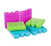Albert Austin Pack of 6 Multicolour Freezer Blocks Mini Reusable Ice Blocks for Cool Bags Space Saving Freezer Packs Cooler Bag Ice Packs for Kids Lunch Boxes Outdoor Travel Camping Picnic Hiking