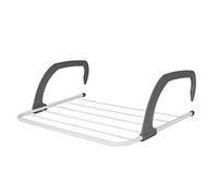 Albert Austin Radiator Clothes Airer Hanging Balcony Drying Rack Laundry Drying Stand 5 Bar Hanging Rail Indoor Outdoor Use White And Grey Folding Airer 3 Metre Drying Space