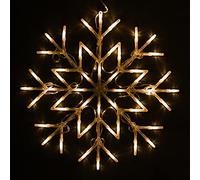 Albert Austin Snowflake 50 LED Lights | Battery Powered Christmas Lights | Window Hanging Flash Lights | Bright LED Lights Festive Decoration for Indoor Home Office (Warm White)