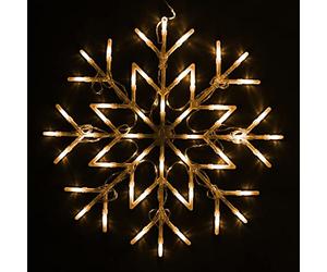 Albert Austin Snowflake 50 LED Lights | Battery Powered Christmas Lights | Window Hanging Flash Lights | Bright LED Lights Festive Decoration for Indoor Home Office (Warm White)