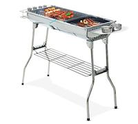 Albert Austin Stainless Steel Charcoal BBQ Grill for Outdoor Camping BBQ Foldable Design Efficient Heat Distribution Portable Barbecue Grill Quick Easy Assembly Barbeque Grill for Hiking Camping