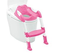 ALBERT AUSTIN Toilet Training Seats, Toilet Steps for Toddlers, Potty Training Seats, Toilet Ladder Seat for Toddlers, Kids, Child - Anti Slip, Soft Cushion, Toilet 38-42cm, 1-7 Years Old Kids (Pink)