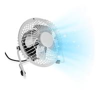 Albert Austin USB Desk Fan, Small Fan for Desk | Usb Desktop Fans | 4 Inch, Portable Cooling Desk Fan Electrical Fan Quiet for Office, Home, Car (White)