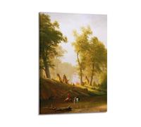 Albert Bierstadt Classic Posters The Wolf River, Kansas Wall Art Picture Painting Canvas Prints Artworks Bedroom Living Room Decor 12x18inch(30x45cm)