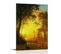 Albert Bierstadt Outstanding Works Poster Light in The Forest for Art Print Wall Photo Paint Hanging Picture Family Bedroom Decor 24x36inch(60x90cm)