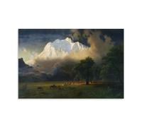 Albert Bierstadt Outstanding Works Poster Mount Adams, Washington Painting On Canvas Wall Art Scroll Picture Print Living Room Walls Decor Homes 16x24inch(40x60cm)