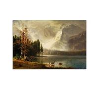 Albert Bierstadt Paintings Wall Art Poster Prints Estes Park, Colorado, Whyte's Lake Painting On Canvas Wall Art Scroll Picture Print Living Room Walls Decor Homes Unframe 12x18inch(30x45cm)