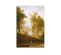Albert Bierstadt Poster Work《The Wolf River, Kansas》 Artworks Picture Print Wall Art Painting Canvas Decor Homes Decorative 20x30inch(50x75cm)