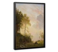 Albert Bierstadt,The Merced River in Yosemite, 1868 Canvas Wall Art Poster | for Living Room Aesthetics, Bedroom, Dorm Decor Home Office Decoration Black Frame-style 20"L x 30"W