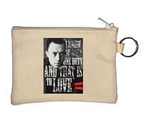 Albert Camus I Know of Only One Duty and That is to Love Key Chain Coin Purse Beige