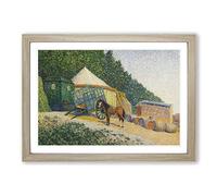Albert Dubois-Pillet Little Circus Camp Framed Print | A2 Oak Framed Wall Art | Ready to Hang | Modern Nature Picture | Living Room Bedroom Lounge Office