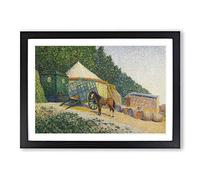 Albert Dubois-Pillet Little Circus Camp Framed Print | A2 Oak Framed Wall Art | Ready to Hang | Modern Nature Picture | Living Room Bedroom Lounge Office