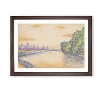 Albert Dubois-Pillet Marne at Dawn Framed Print | A2 Walnut Framed Wall Art | Ready to Hang | Modern Nature Picture | Living Room Bedroom Lounge Office